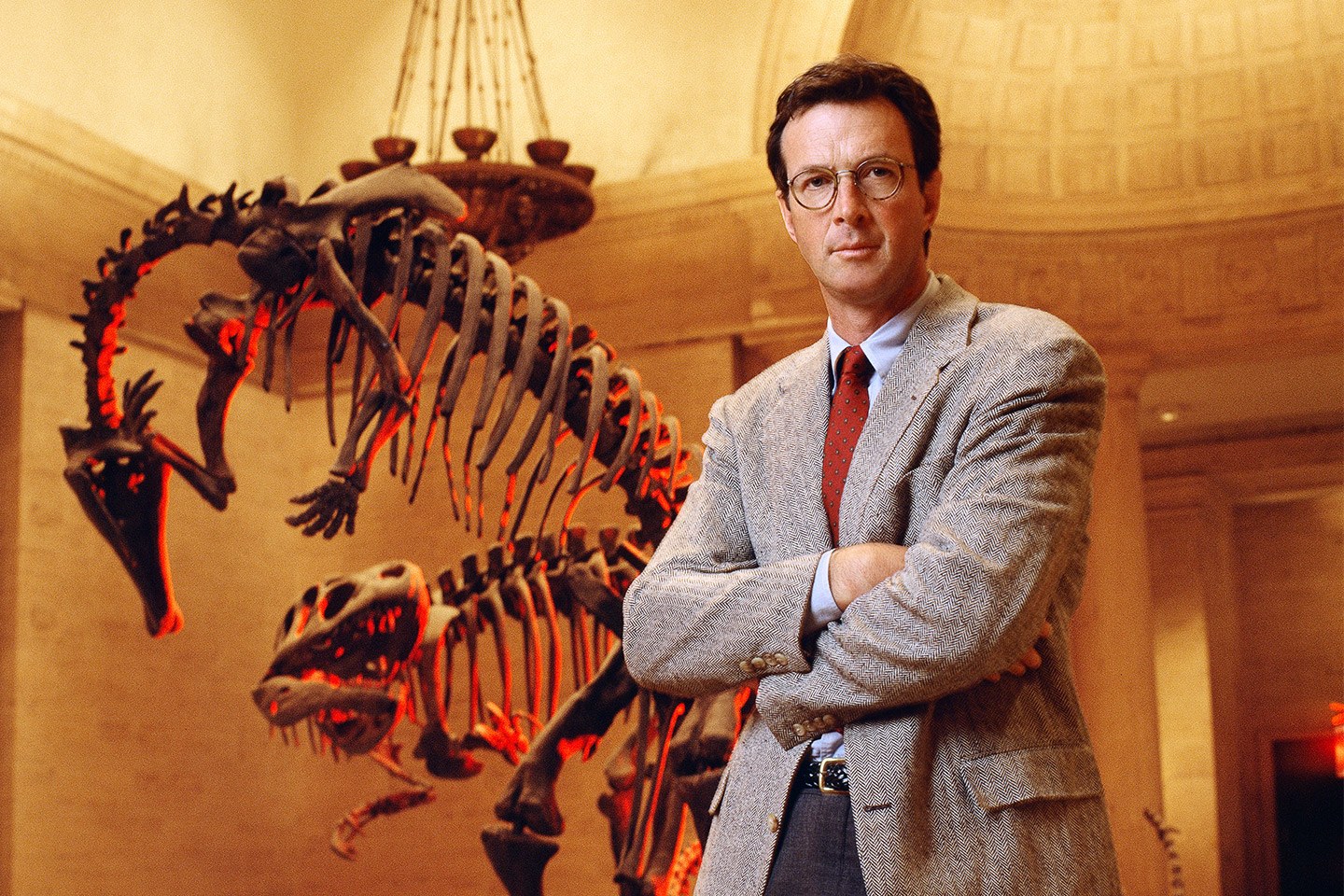 O escritor Michael Crichton no Museu de História Nacional.