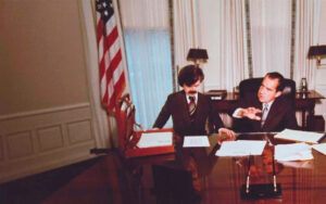 Bolivar e Nixon na Salão Oval da Casa Branca.
